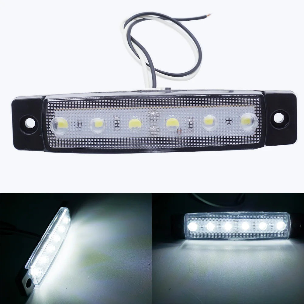 10PCS LED Side Marker Lights 6 SMD 12V/24V Car Truck Trailer Turn Signal Lamp