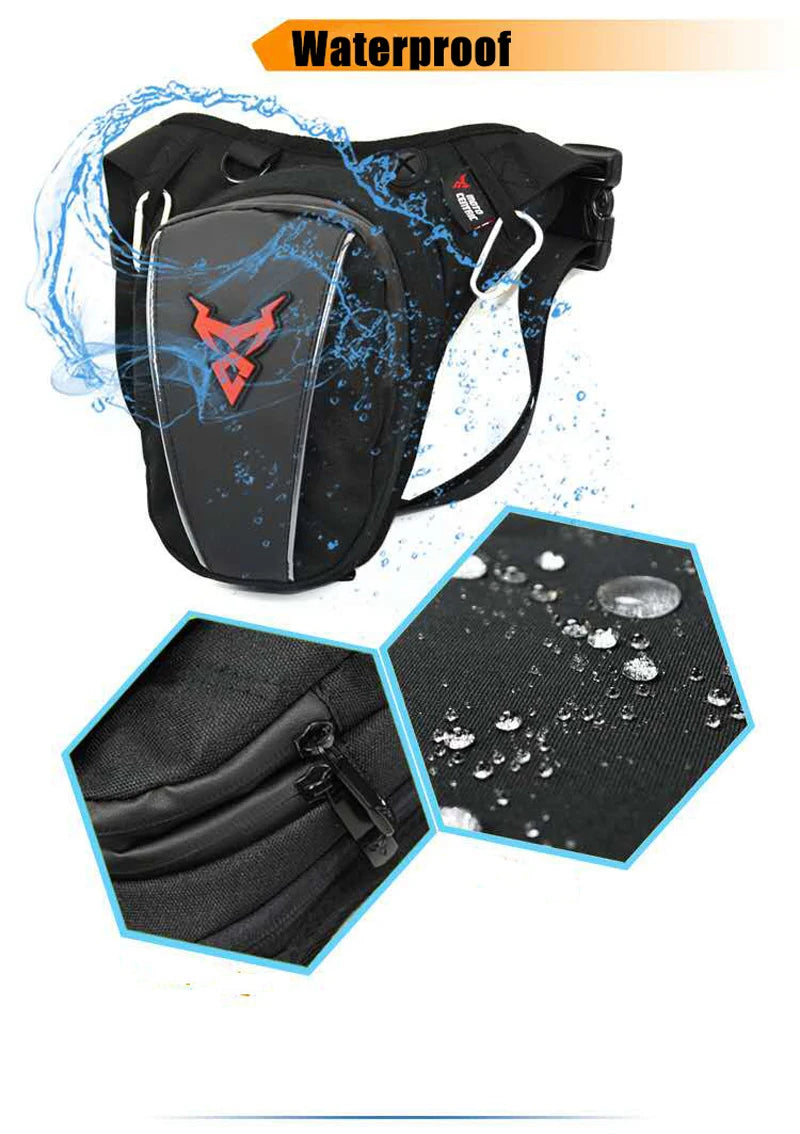 Waterproof Motorcycle Drop Waist Leg Bag Thigh Belt Pack for Riding Touring