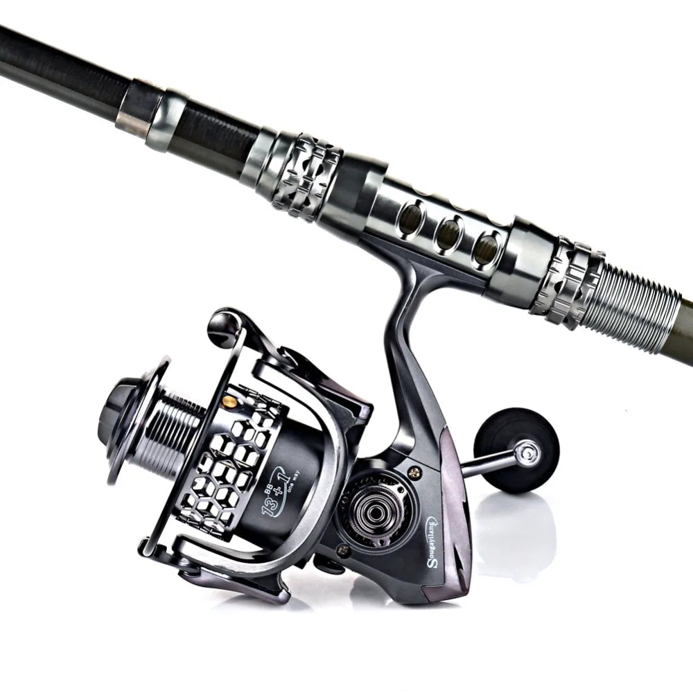1.8-3.3m Carbon Fiber Telescopic Fishing Rod & Reel Combo, Compact - keep in Car