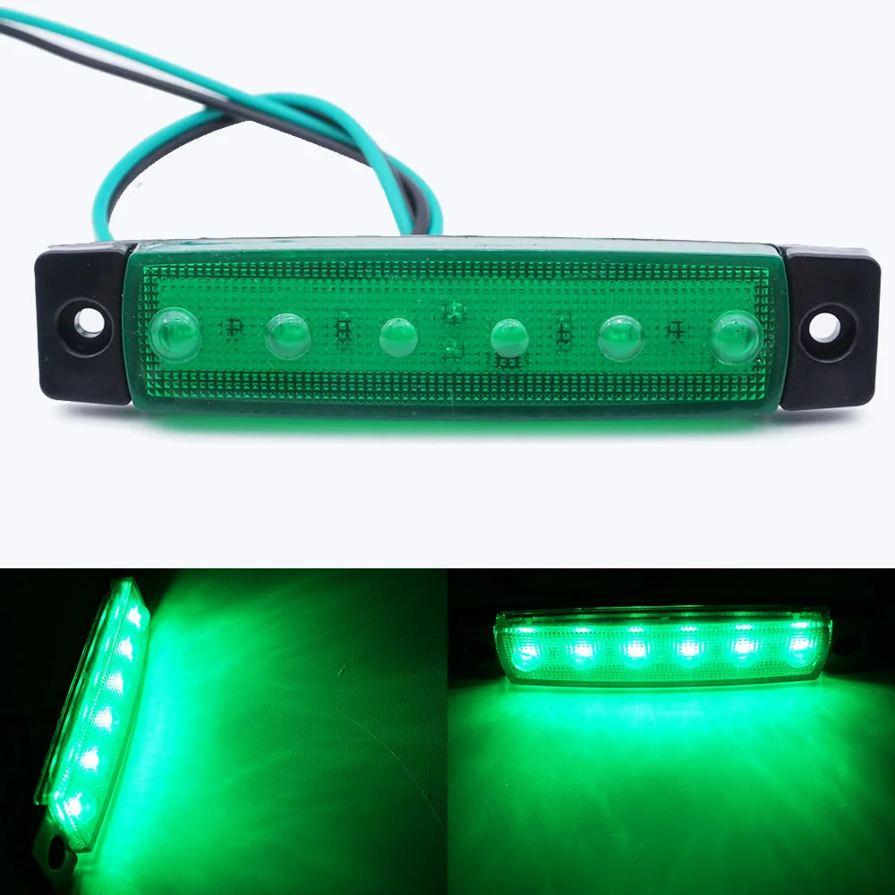 10PCS LED Side Marker Lights 6 SMD 12V/24V Car Truck Trailer Turn Signal Lamp