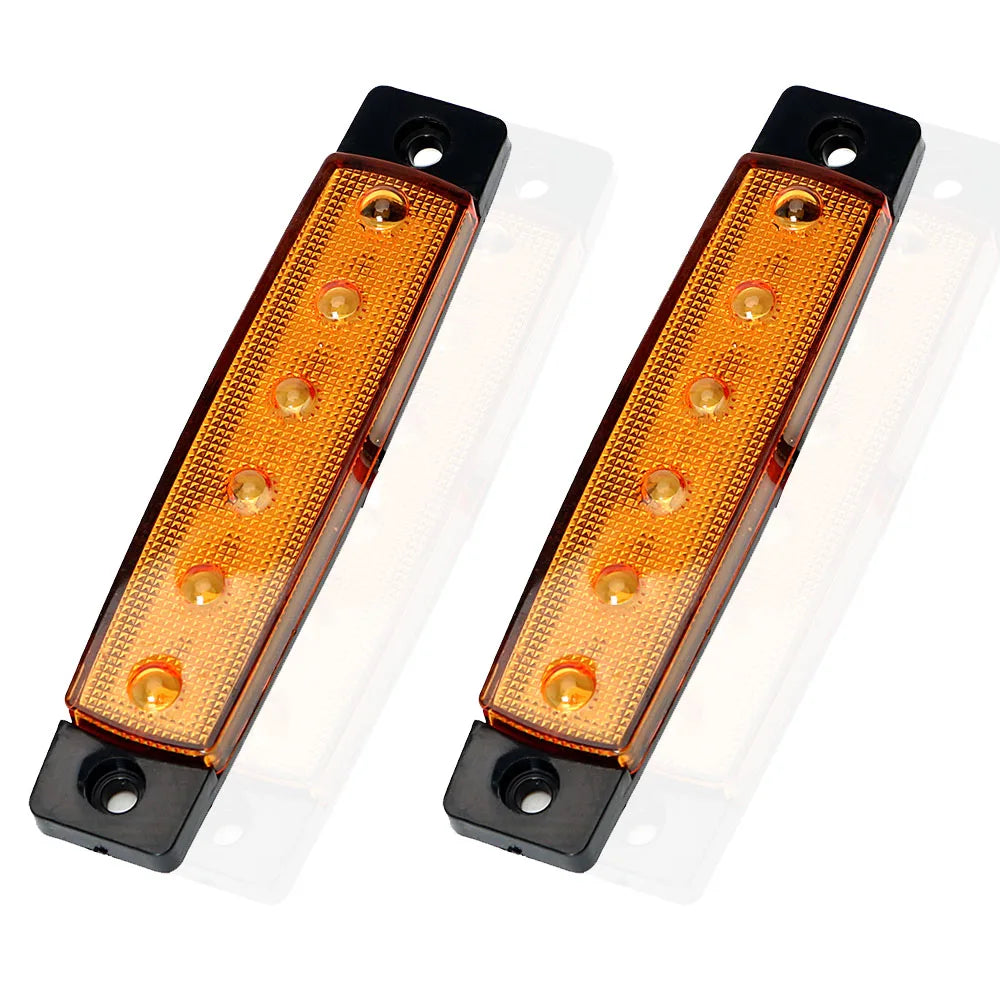 10PCS LED Side Marker Lights 6 SMD 12V/24V Car Truck Trailer Turn Signal Lamp