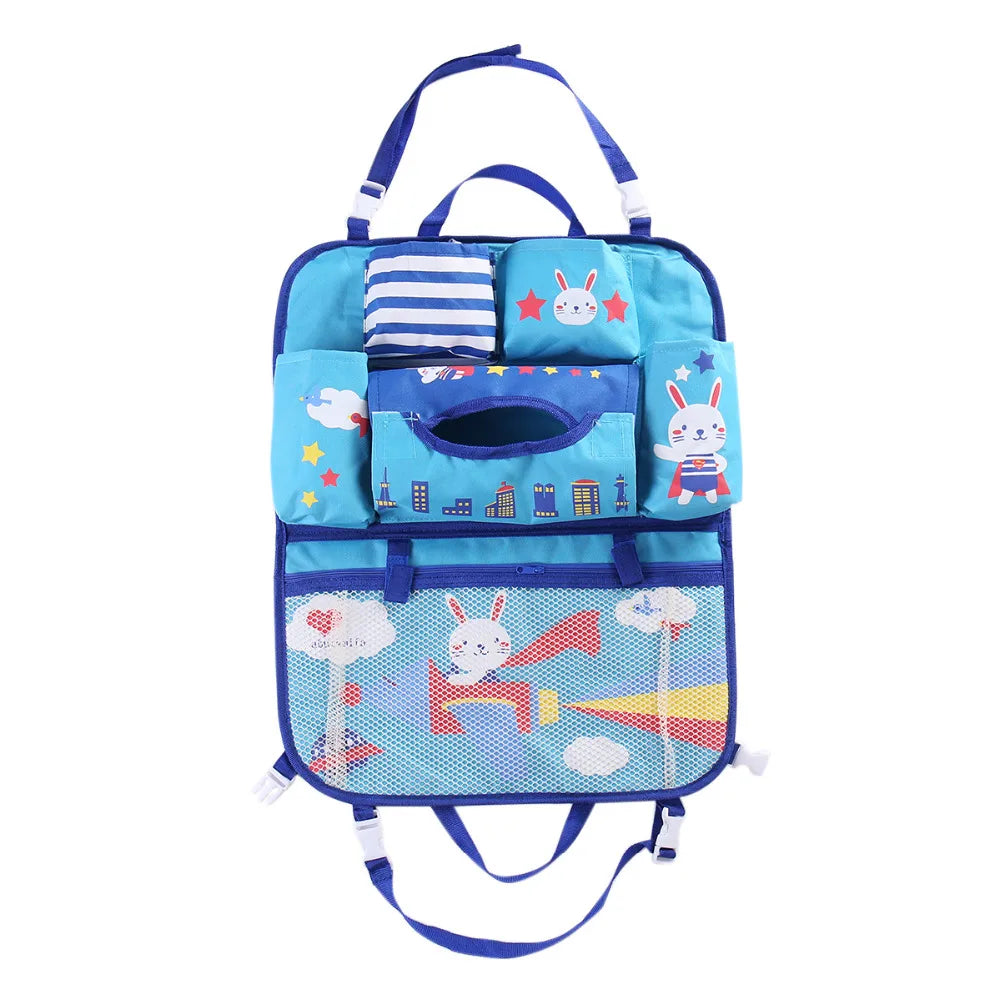 Cartoon Baby Car Seat Back Storage Bag | Large Capacity Toddler Organizer