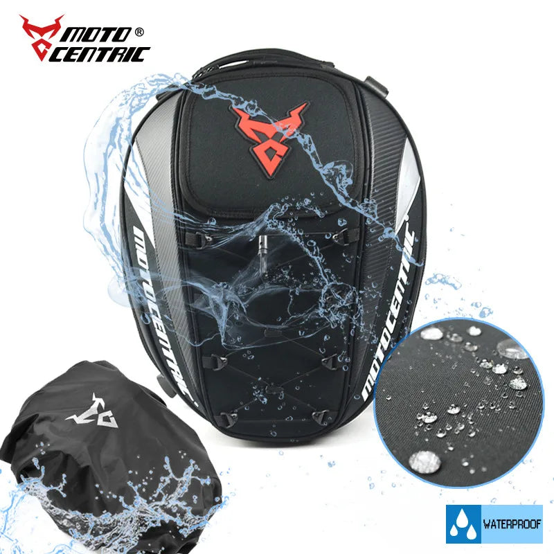 37L Motorcycle Tail Bag Waterproof Rear Seat Backpack Helmet Storage expandable