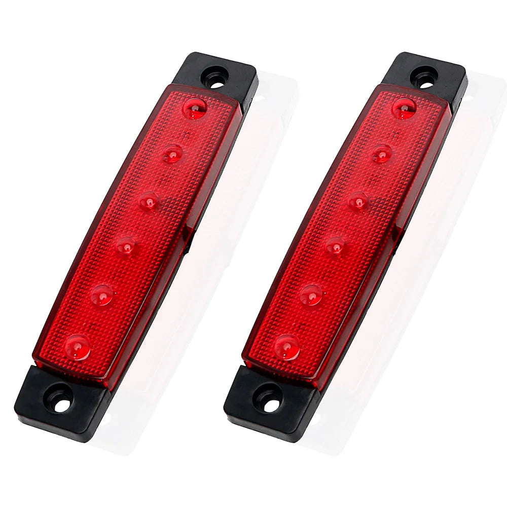 10PCS LED Side Marker Lights 6 SMD 12V/24V Car Truck Trailer Turn Signal Lamp