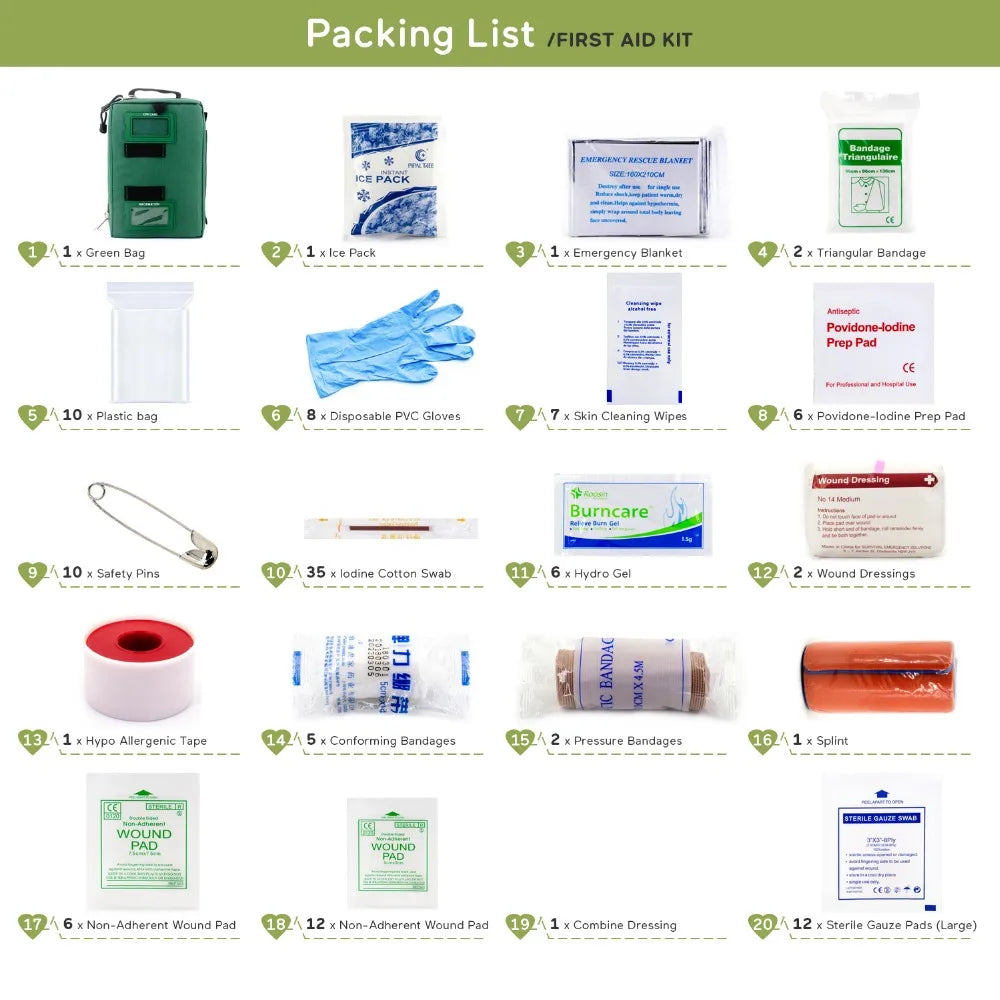 255pcs Large First Aid Kit Emergency Medical Bag, CPR kit for Home, Car, Outdoor