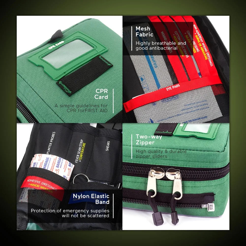 255pcs First Aid Kit Emergency Medical Bag, Cpr kit, Home, Car, Camping, Outdoor