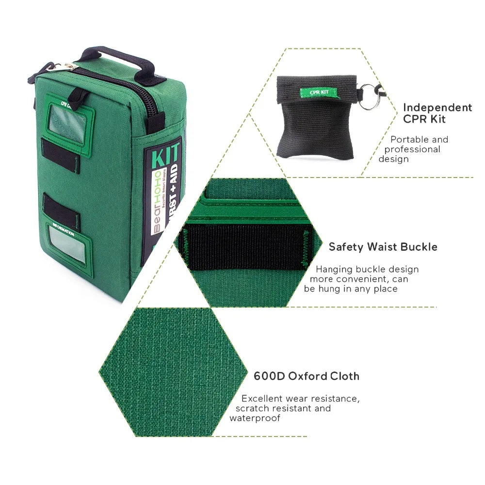 255pcs First Aid Kit Emergency Medical Bag, Cpr kit, Home, Car, Camping, Outdoor