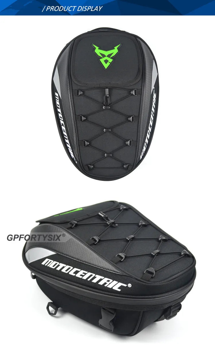 37L Motorcycle Tail Bag Waterproof Rear Seat Backpack Helmet Storage expandable
