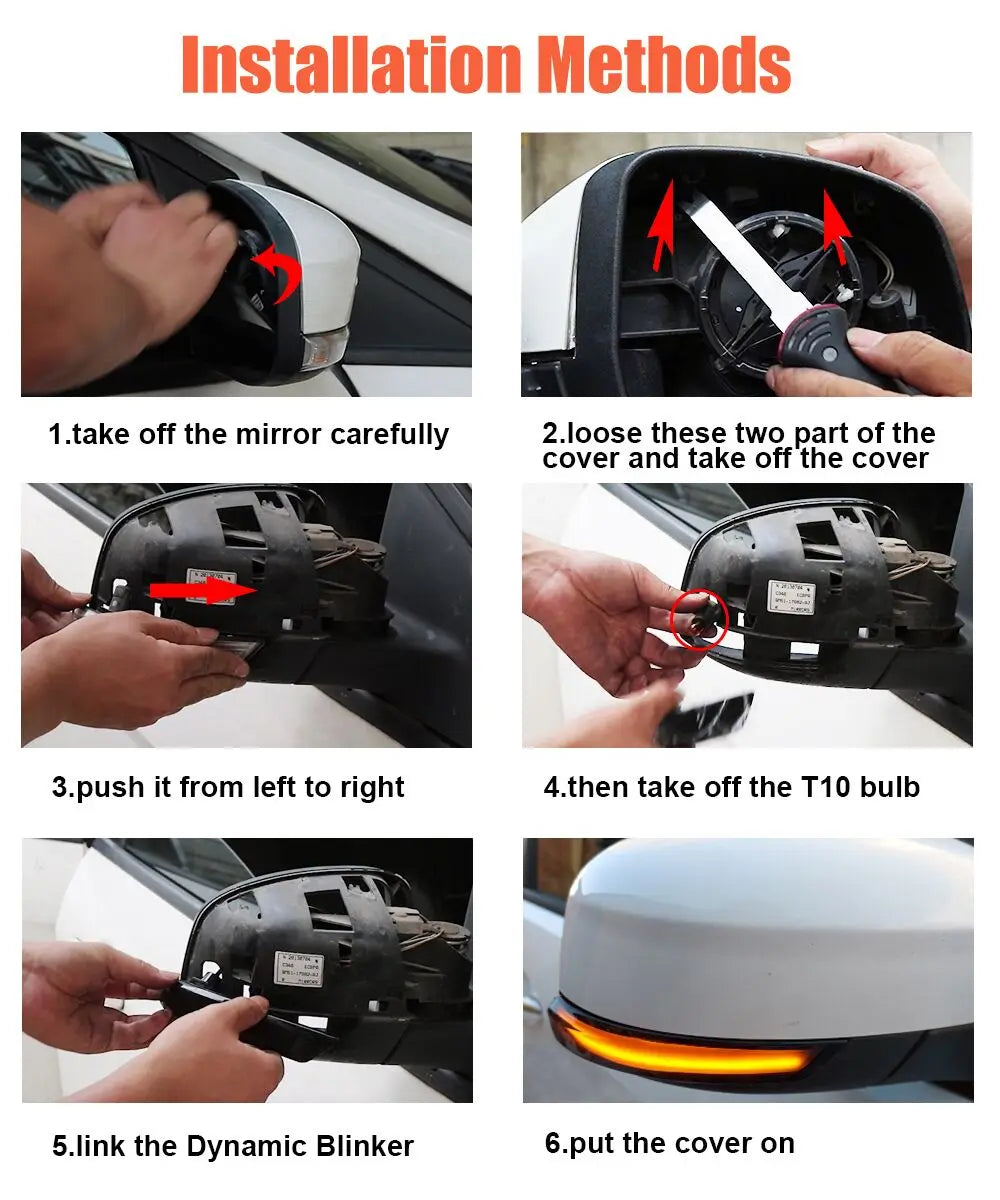 Amber LED Dynamic Turn Signal Sequential Light Ford Focus MK2/3, Mondeo MK4