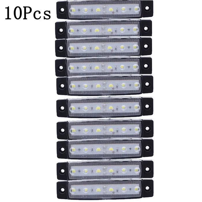 10PCS LED Side Marker Lights 6 SMD 12V/24V Car Truck Trailer Turn Signal Lamp