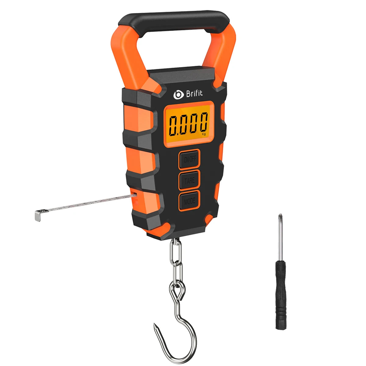 50KG Digital Fishing Scale with Ruler, Portable Luggage Weighing Scale, LCD
