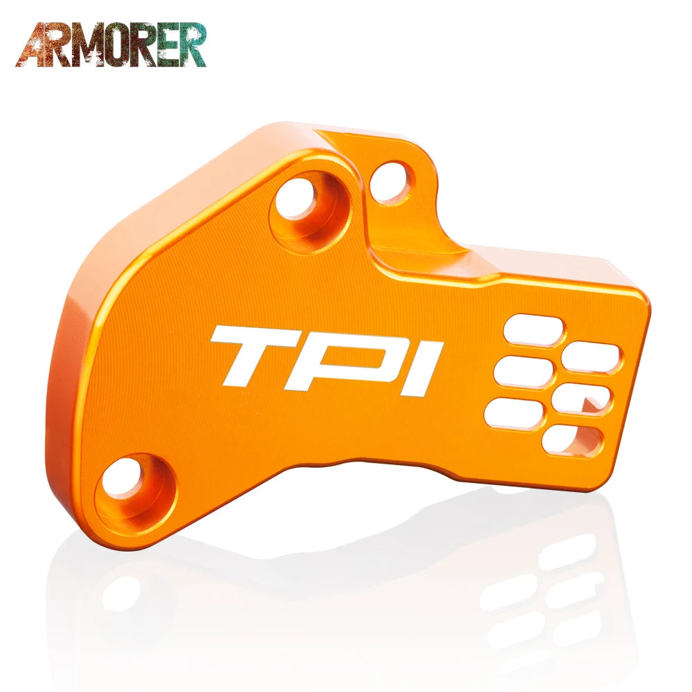 KTM 300 EXC TPI TPS Sensor Guard Protector CNC Aluminum Orange/Blue 2018-2023