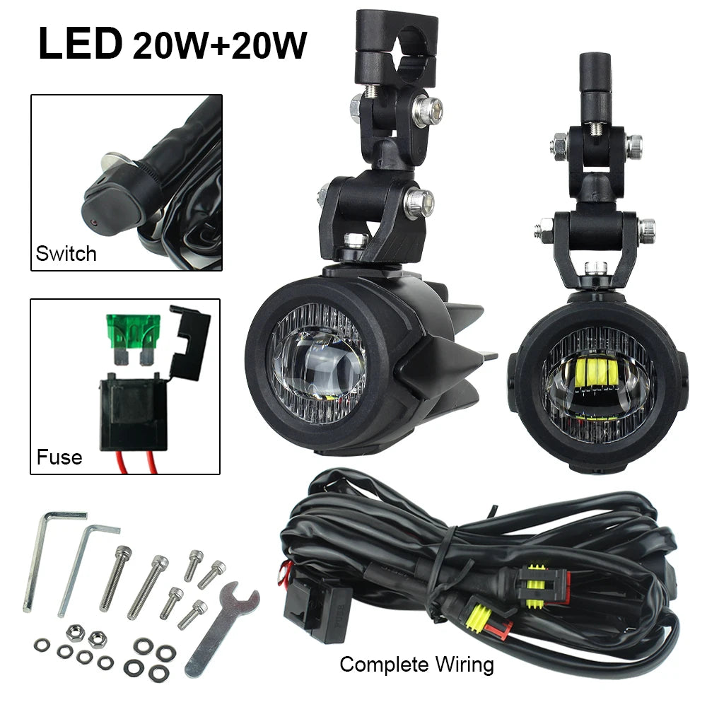 LED Aux Fog spot Driving Lights BMW R1200GS R1250GS F800GS F850GS Adventure