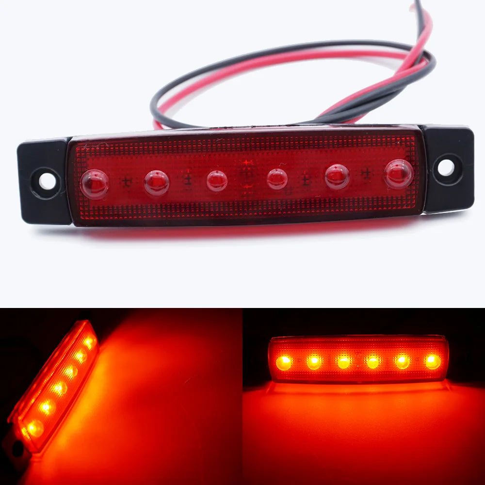10PCS LED Side Marker Lights 6 SMD 12V/24V Car Truck Trailer Turn Signal Lamp