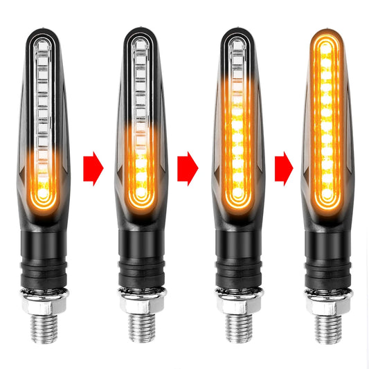 2PCS Motorcycle LED Turn Signal Lights 12V Flowing Water Blinker IP68 Universal