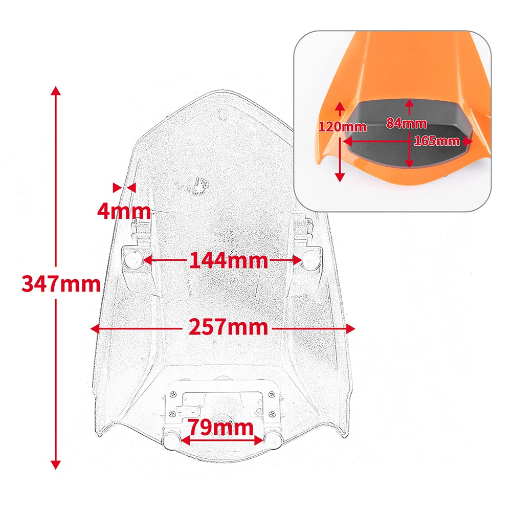 Rear Seat Cowl Fairing For KTM 1290 Super Duke R 2014–2019 Pillion Cover ABS