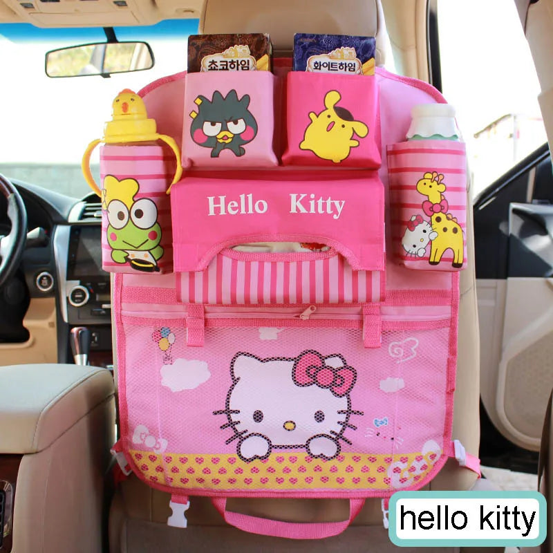 Cartoon Lion Car Seat Back Organizer - Multi-Pocket Travel Bag for Kids