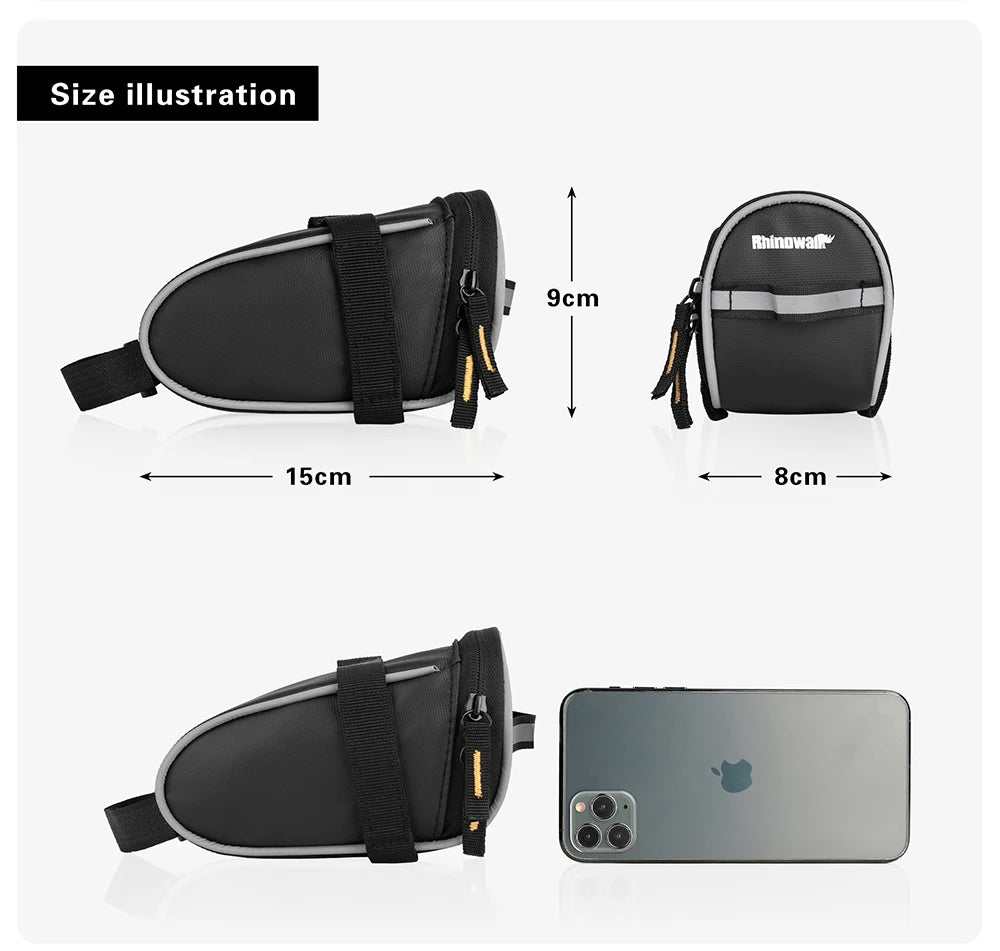 Rhinowalk Waterproof 1.5L / 2.5L Bike Saddle Bag MTB Rear Seat Tail Pouch Tools
