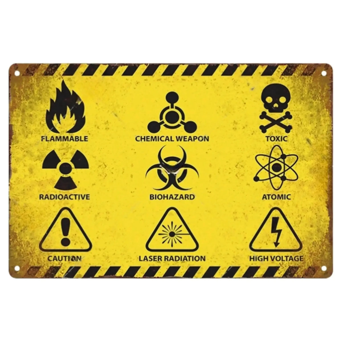 Vintage Caution Notice Zone Keep out Metal Sign, Danger, Mancave, Garage, Gift