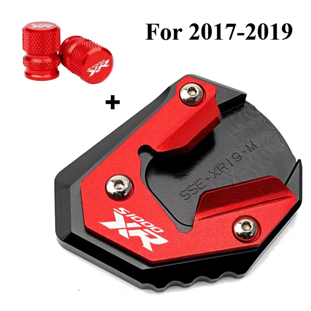 Kickstand Extension Pad Foot For BMW S1000XR 2017-2026  Valve Caps CNC Aluminum