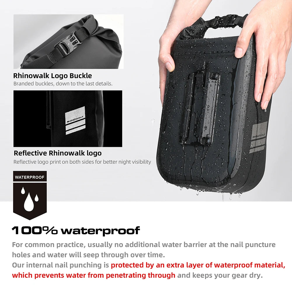 Rhinowalk Waterproof 4L-6L Bike Fork Bag Quick Release Shoulder Pack MTB Road