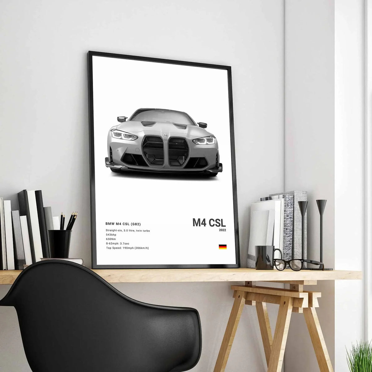 Pop B&W Luxury Car Canvas Poster Mancave Supercar MSport F80 M3 M140 GTR F87 G80