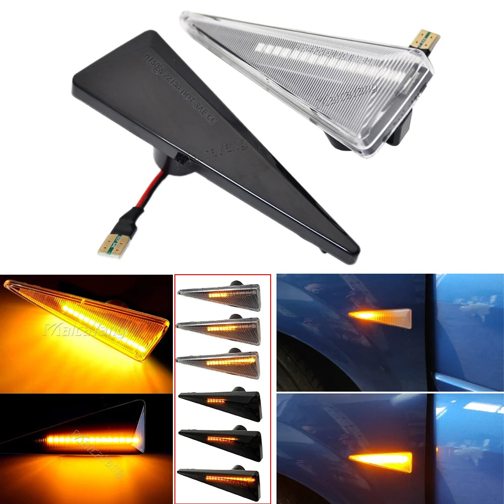2Pcs LED Dynamic Side Marker Turn Signal Light for Renault Megane Espace Scenic
