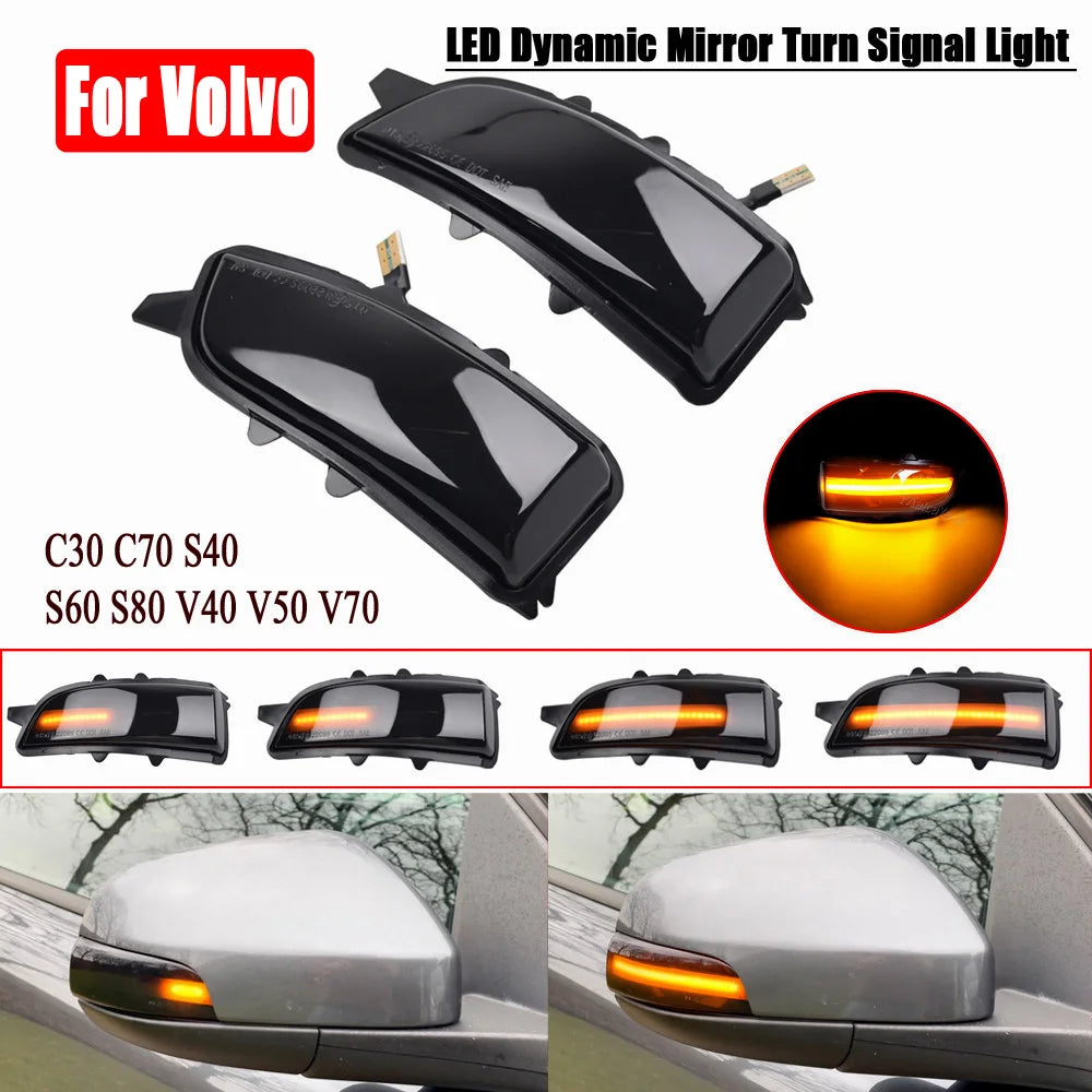 Pair of LED Turn Signal Indicator Lights for Volvo S40 S60 S80 C30 C70 V50 V70