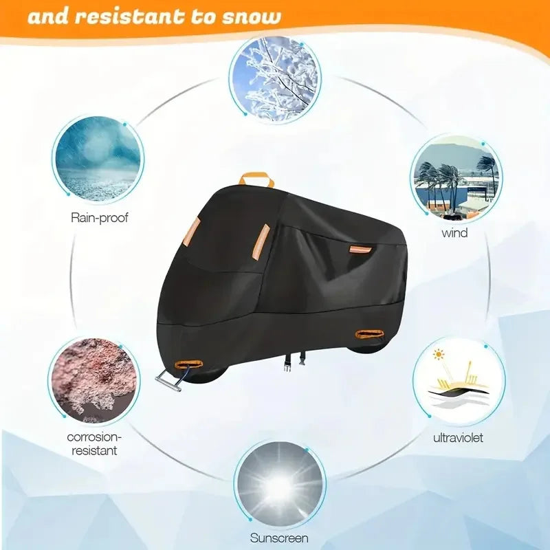 Motorcycle Cover Waterproof Dust UV Protective All-Season Motorbike Cover 300D