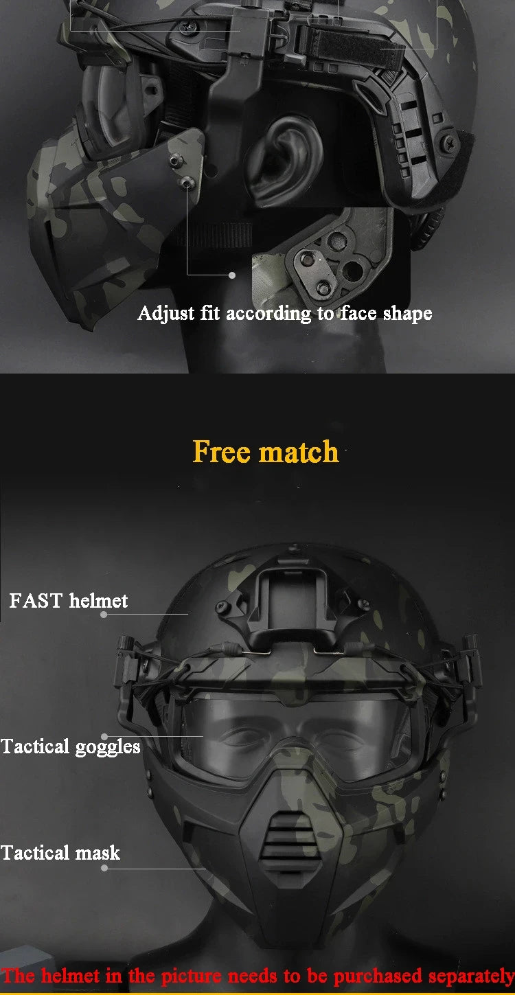 Airsoft Paintball Mask & Goggles Set Half Face Tactical Halloween Eye Protection