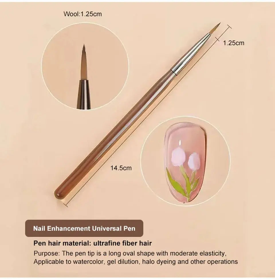 9PC UV Gel Nail Brush Set - Acrylic Brush, Liner, DIY Painting, Nail Art Design