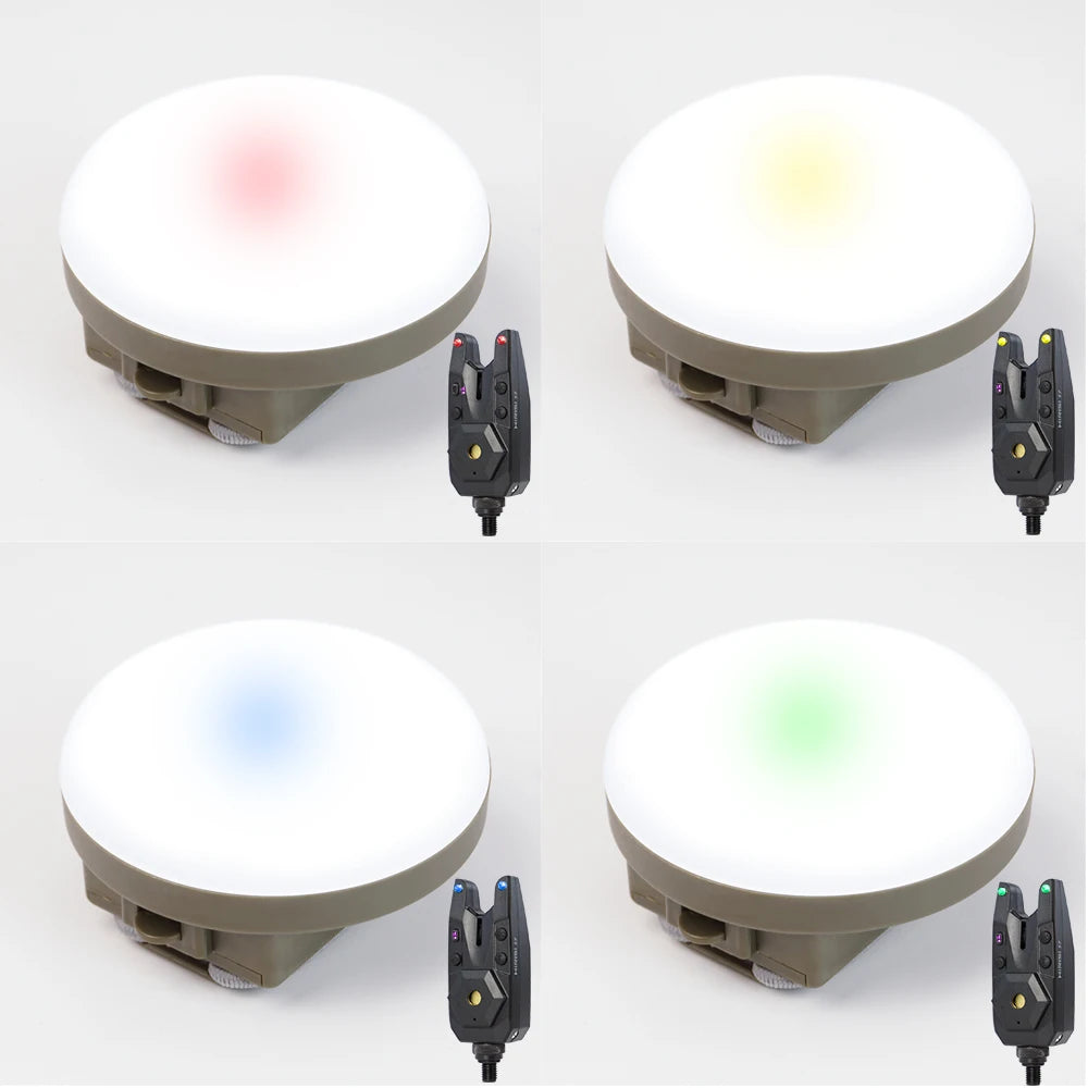 Wireless Carp Fishing Alarm Set w/ Camping Light Waterproof Bite Indicator