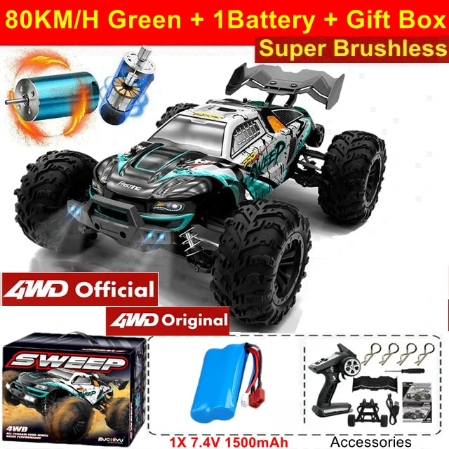 4WD RC Car 1:16 Off-Road  35KMH Brushed / 70KMH Brushless High-Speed truck 4x4