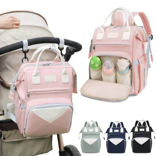 Large Capacity Mummy Diaper Bag Backpack - Waterproof, Stroller Hanging Bag