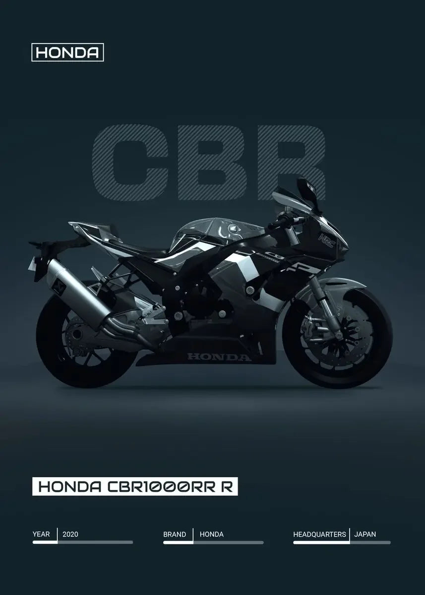 Minimalist Motorcycle Poster Art V4 S1000 RSV4 Canvas Print Mancave Office