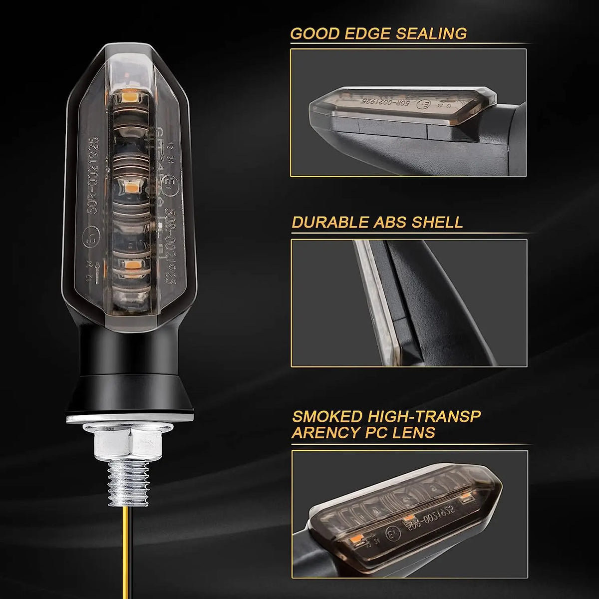 8mm Mini LED Motorcycle Turn Signal Lights Amber Flashing Blinker Lamp 12V