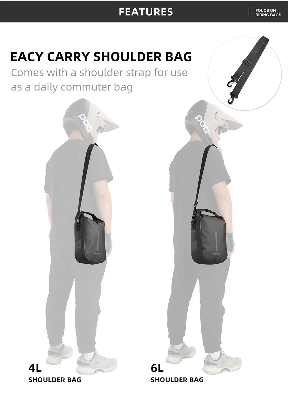 Rhinowalk Waterproof 4L-6L Bike Fork Bag Quick Release Shoulder Pack MTB Road