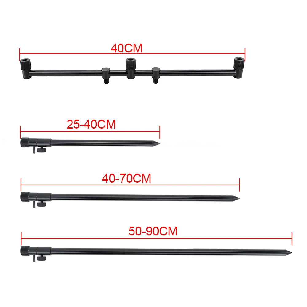 Hirisi Carp Fishing Buzz Bars for 3 Rods with Bank Sticks Rod Pod Support
