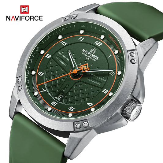 NAVIFORCE Men's Sport Quartz Watch – Waterproof, Luminous, Date Display