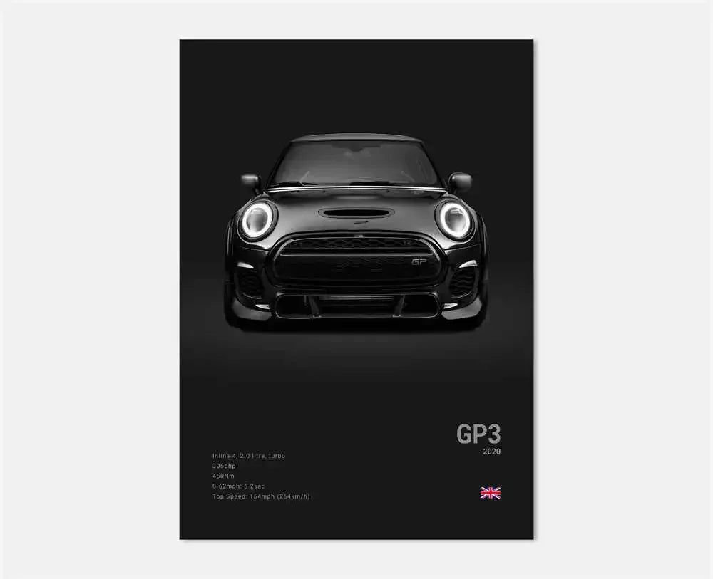 Pop Art Black Luxury Supercar Canvas Poster Wall  Home Mancave Decor Ghost GT RS