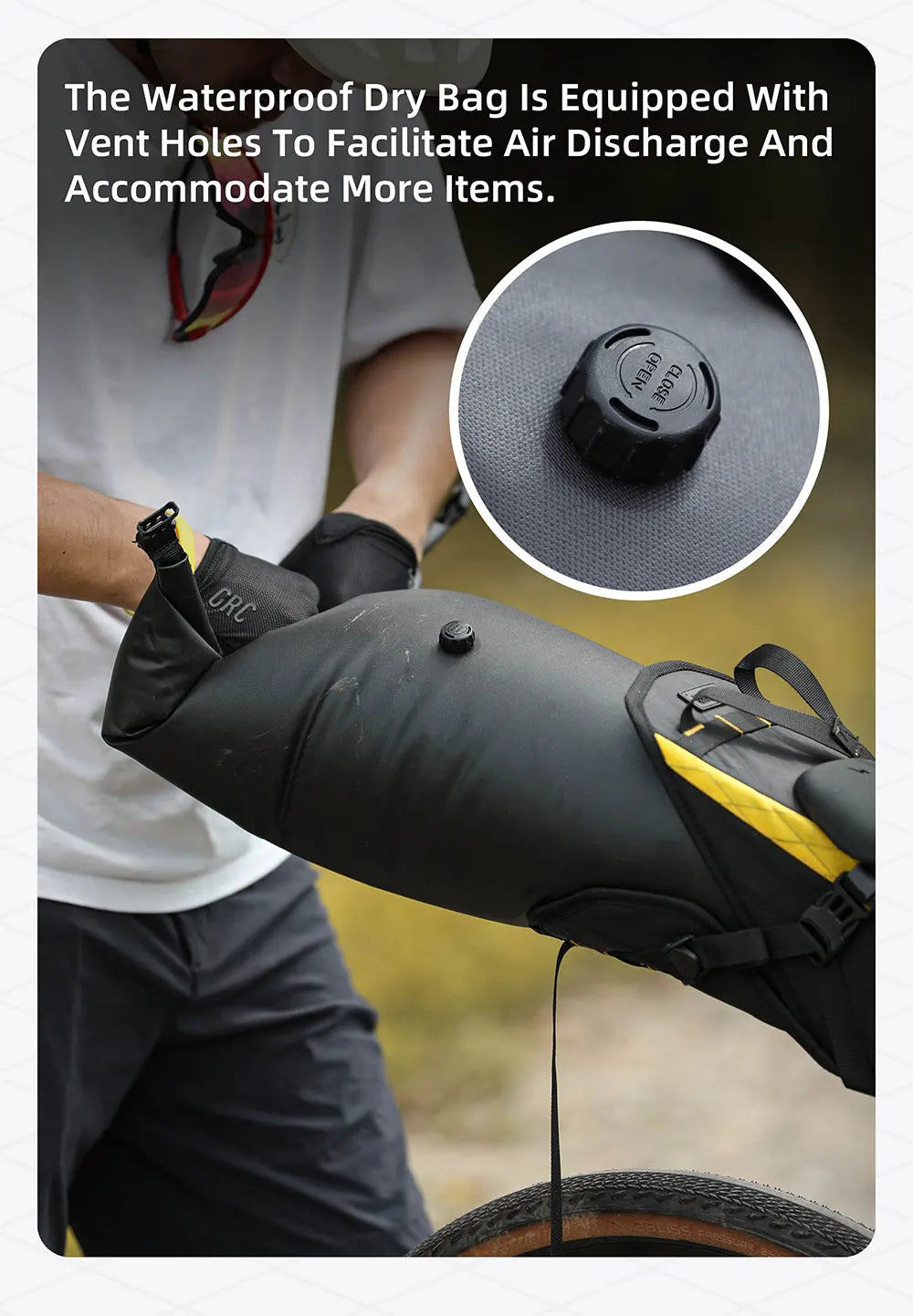 Rhinowalk 14L Waterproof Bike Saddle Bag Large Rear Seat Pack Bikepacking MTB