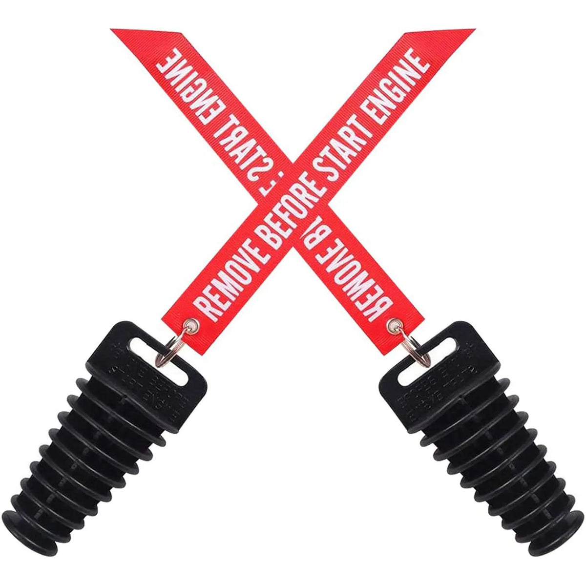 1.07" - 1.85" Exhaust Pipe Plug Motorcycle Silencer Wash Plug with Red Streamer