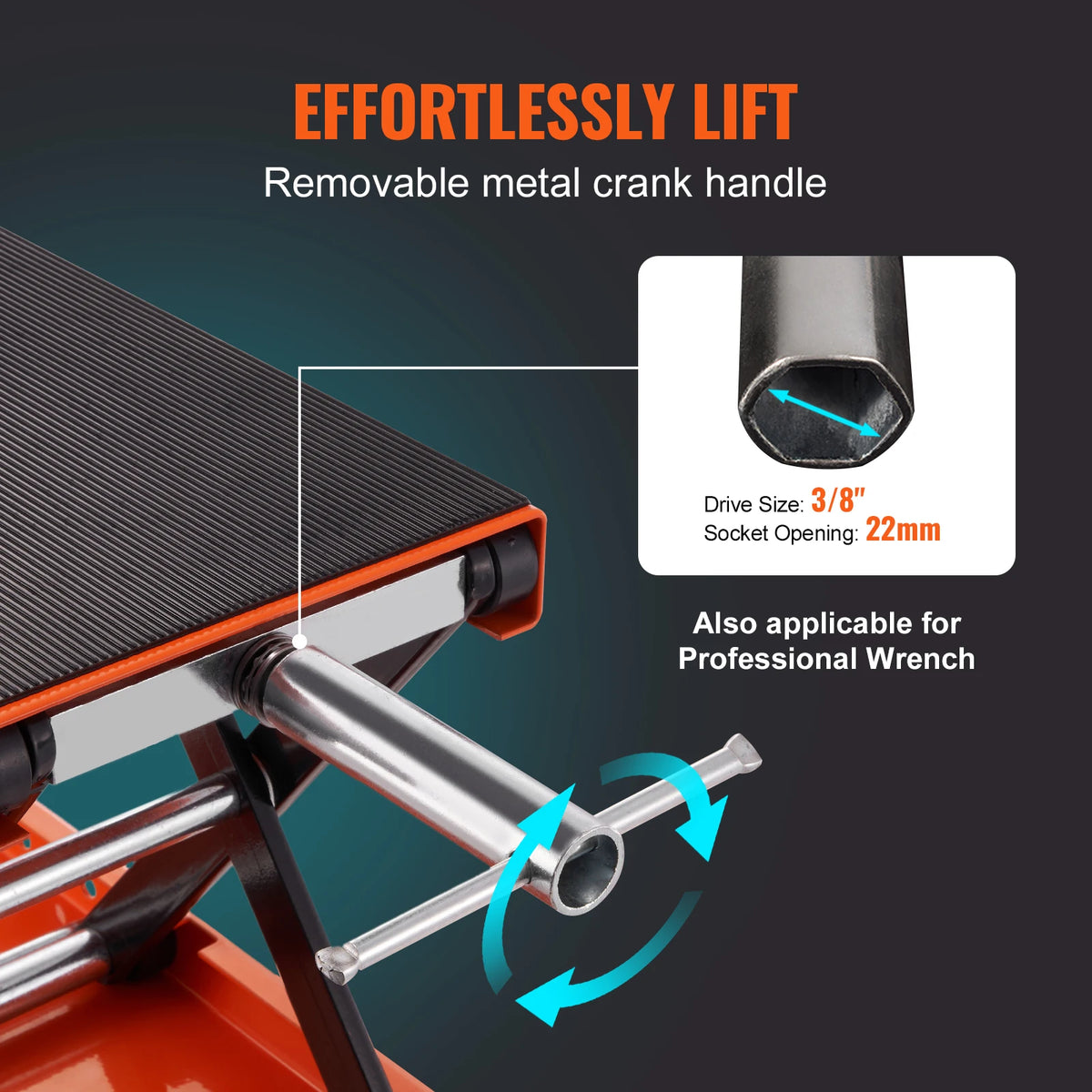 Motorcycle Scissor Lift Jack Stand 500kg Wide Deck Adjustable Garage Repair Tool