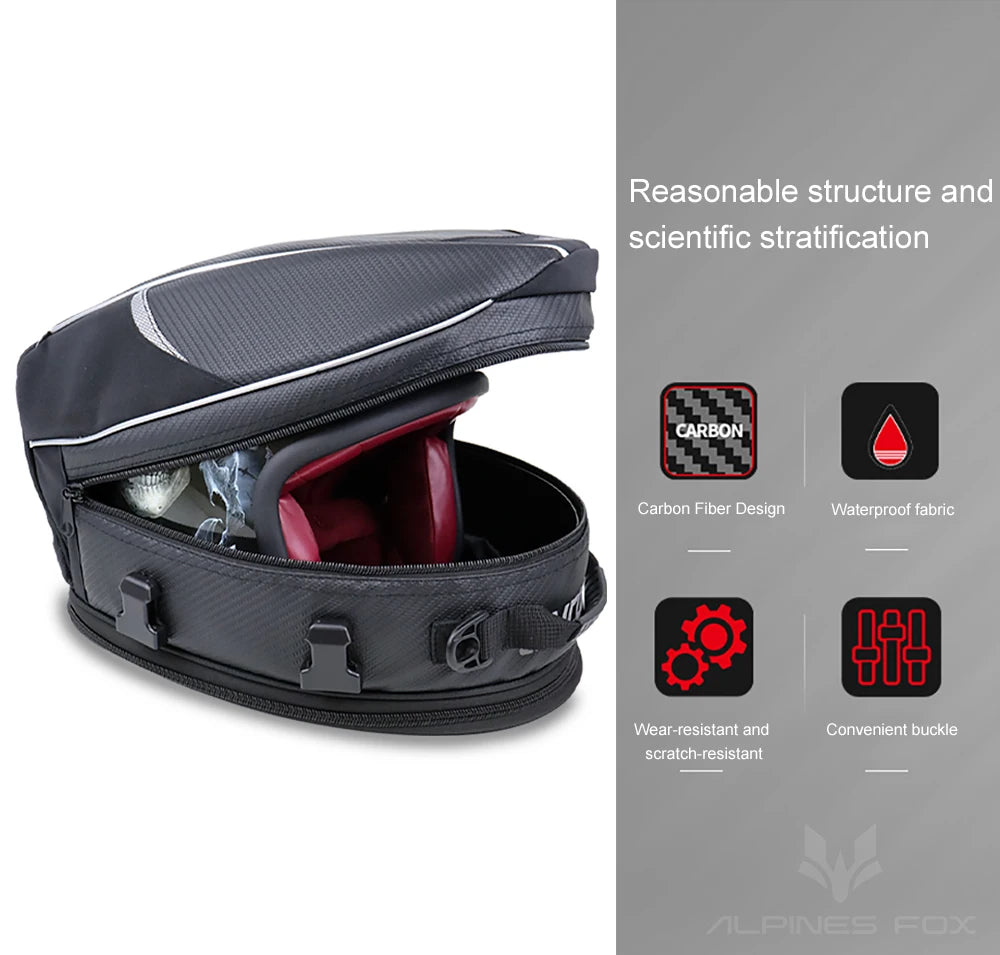 Motorcycle Tail Bag Waterproof Rear Seat Luggage Travel Saddle Pack Touring