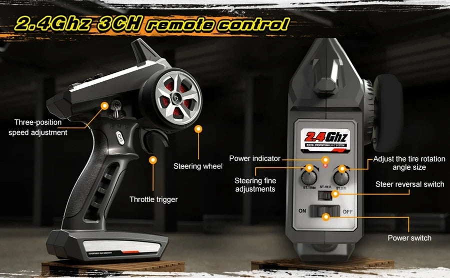 4WD RC Car 1:16 Off-Road  35KMH Brushed / 70KMH Brushless High-Speed truck 4x4