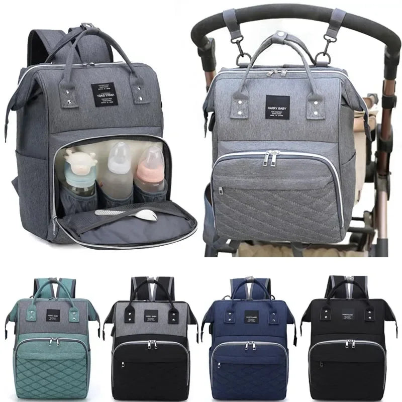 Large USB Mummy Diaper Bag - Waterproof, Functional, Nursing Backpack