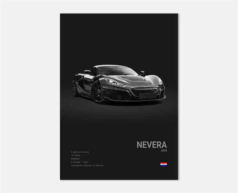 Pop Art Black Luxury Supercar Canvas Poster Wall  Home Mancave Decor Ghost GT RS
