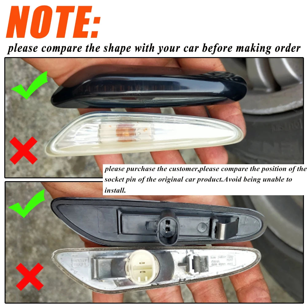 Sequential LED Turn Signal Side Marker Lights for BMW X3 X1 E46 E90 E92 E87 E88