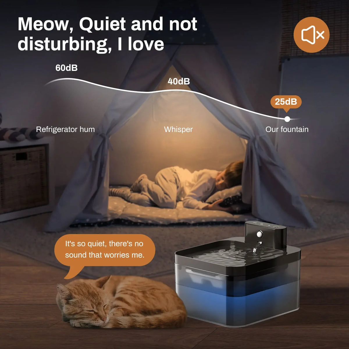 2.2L Automatic Cat Water Fountain Rechargeable Sensor Wireless Pet Dog Drinker