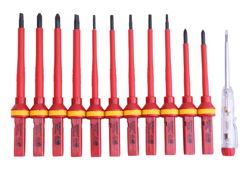 13pcs 1000V VDE Insulated Screwdriver Electrician Kit Magnetic Bits